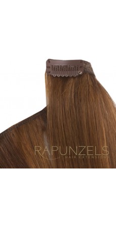 100 Gram 20" Clip In Hair Extensions Colour #6 Light Chestnut Brown (7 p/c Full Head)
